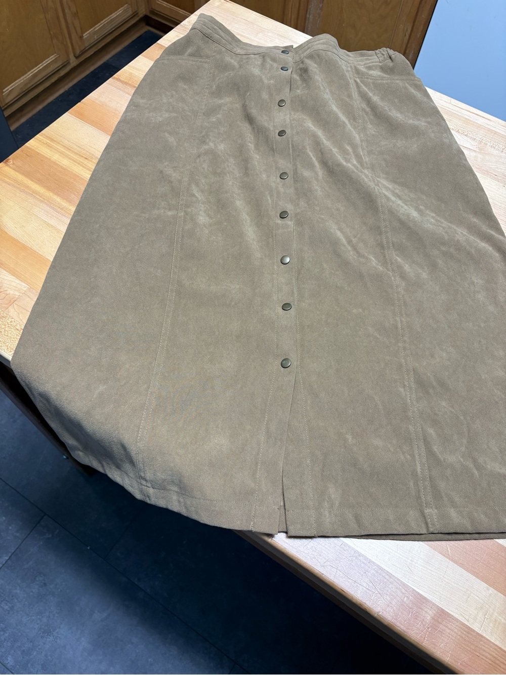 Serengeti Taupe Button-Front A-Line Skirt